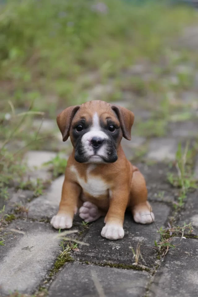 boxer puppy statue